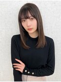 仙台/髪質改善/ブラウンベージュ×ストレートセミディ