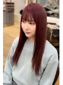 ブリーチなしのダブルカラー×チェリーピンク