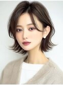 小顔くびれショートボブ☆外ハネレイヤー×シースルーバング