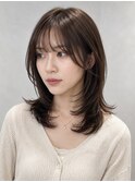 結べるミディアムレイヤー/イメチェン/顔まわりカット/池袋