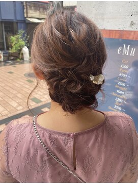 エミュ 天文館店(eMu) 編み込みシニヨン