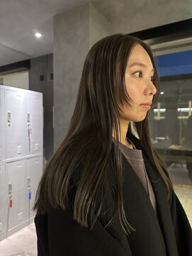 ソソ 与野(So/So) 透明感カラー/ブリーチなし/ロング/オリーブベージュ