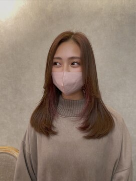 メゾンドムニ 恵比寿(Maison de MUNi) セミディレイヤーカットシアーカラーオリーブベージュ20代30代