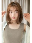 シースルーバングカーキベージュ大人ボブディY越谷20代30代40代
