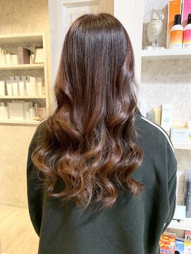 キャアリー(Caary) 福山市美容院Caary 艶感アップボルドーブラウンカラー 20代30代