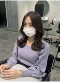くびれ韓国ヘア/顔周りレイヤーカット/モカブラウン/山本うらら