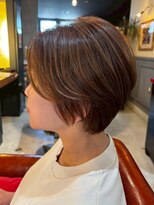 アンティカザサロン(antiqua THE SALON)&nbsp;ショートボブ 顔周りカット ブラウンベージュ 髪質改善