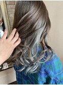 【Azur】グレージュ×インナー・アイスブルー