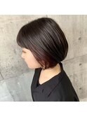 美シルエットボブ×インナーチェリーレッド【橋本/橋本駅】