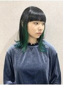 20代30代大人可愛いダブルカラーブリーチ外はねミディアムボブ
