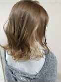 イヤリングカラーホワイトベージュ透明感イルミナカラー