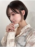切りっぱなし韓国風ショートボブ_髪質改善/20代30代40代