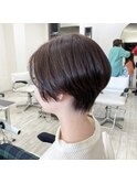 松山市/20代/30代/40代/アンバーブラウンのハンサムショート