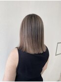 前髪 切りっぱなしに良く似合う ミルクティーバレイヤージュ小岩