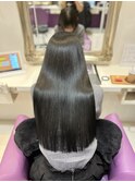20代30代 髪質改善 縮毛矯正 シースルーブラック 美髪