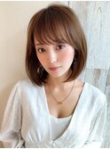 前下がりボブ/長めボブ/ひし形ボブ/レイヤーミディアムボブ/美髪