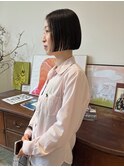 ボブ　ストレートパーマ　ぷつっとボブ　縮毛矯正
