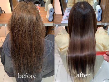 アミックス Hair&Make Amix KOKUSAIHOTELの写真/技術力×厳選トリートメントで叶える縮毛矯正！ダメージが気になる人でも安心の酸性ストレートもご用意