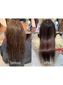 技術力×厳選トリートメントで叶える縮毛矯正！ダメージが気になる人でも安心の酸性ストレートもご用意