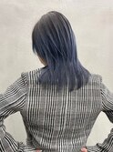 【GEEKS渋谷】ブルーブラウン/ミディアムレイヤー/ネイビー/小顔