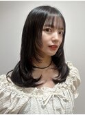 レイヤーカット、顔まわりレイヤー、ブラウンベージュ、アヴェダ