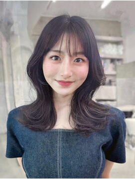 フィヴェント(Fivent) 黒髪韓国小顔レイヤーイメチェン暗めオリーブグレークラゲヘアー