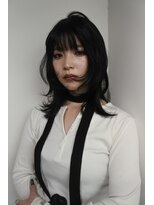 ステン(sten)&nbsp;レイヤーカット/地毛風カラー/ダークブラック