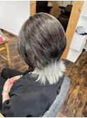 【ハイライト&インナーカラー】　シルバー×マッシュウルフ