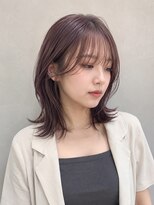 モト 船橋(moto)&nbsp;韓国ミディアムハッシュ顔周りレイヤーラベンダーカラー艶髪船橋