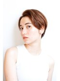 メンズライク×前髪パーマ×フレンチカジュアル×グレーベージュ