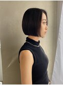 ぱつっとボブ/縮毛矯正/前下がりボブ/髪質改善［南青山］