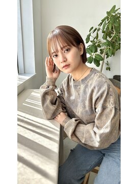 ムード カナザワ(mood kanazawa) 明るめベージュ×ぷっつとボブ/オリーブベージュ/シアーカラー