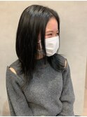 黒髪暗髪 透明感カラー 大人クールなワンレンストレートロング