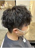 メンズマッシュパーマツイストスパイラルパーマ波巻きパーマ