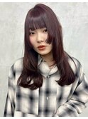 ロング/顔周りレイヤー/レイヤーカット/艶カラー/トリートメント