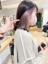 エミス バイ メルト 吉祥寺(emis by melt)&nbsp;【堀惠】インナーカラーイヤリングカラーくすみピンク吉祥寺