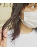 透明感暗髪/パープルアッシュ/２０代