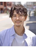 [men's]大人ツイストスパイラルパーマセンターパート