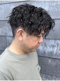メンズセンターパートツイストスパイラルパーマニュアンスパーマ