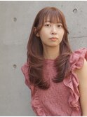 ピンクブラウン/レイヤーカット/ブリーチなし