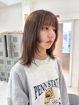 オーリーエトワ 御器所(oorry.etwa) 【OORRY.etwa】顔まわりデザインカット × オリーブブラウン