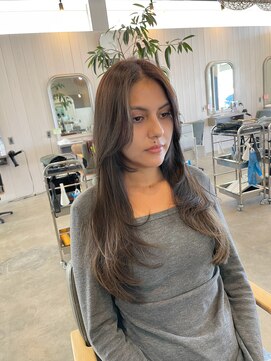 シェル 津山の手店(shel) レイヤーカット20代30代40代大人可愛いベージュこなれロング