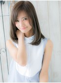 辻堂/髪質改善/斜めバング×ミルクティーアッシュ×ワンカールf