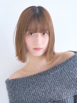 オーバーヘアー 川西店(over hair)&nbsp;【over hair】ケアブリーチ×切りっぱなしボブ×重めバング