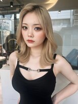 ロンドルピナス 小倉(Lond Lupinus) ミディアムヘア暗めカラー/デザインカラー/フェイスフレーミング