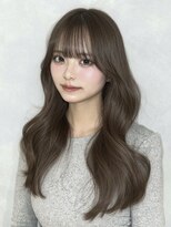 シイム(CYM)&nbsp;透明感カーキベージュ/ロングレイヤー/カール