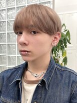 サンクマーケット 渋谷(cinq MARKET) メンズブリーチマッシュハイトーンダブルカラーベージュカラー