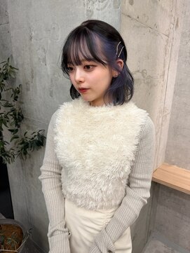 アロ 大阪梅田(alo) 【momoa】インナーブルーカラー《ブリーチ/ブルーカラー》