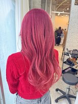 ラニヘアサロン(lani hair salon) #ブリーチ#ハイトーン#チェリーレッド#レッド#くびれミディアム