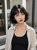 ノラ シブヤ(NORA) 小顔ミディアムパーマミディアムデジタルパーマボブパーマ前髪